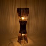 GLOBOSTAR® PALMA 02275 Boho Επιδαπέδιο Φωτιστικό με Ντουί 2 x E27 AC 220-240V IP20 - Καφέ - Μ30 x Π30 x Υ130cm - Image 3