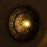 GLOBOSTAR® COLOMBO 02280 Boho Φωτιστικό Τοίχου - Απλίκα με Ντουί 1 x E27 AC 220-240V IP20 - Μαύρο - Μ40 x Π40 x Υ9cm - Image 3