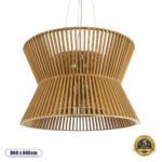 GLOBOSTAR® BIMINI 02288 Boho Κρεμαστό Φωτιστικό Οροφής με Ντουί 1 x E27 AC 220-240V IP20 - Καφέ - Μ60 x Π60 x Υ40cm