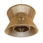 GLOBOSTAR® BIMINI 02288 Boho Κρεμαστό Φωτιστικό Οροφής με Ντουί 1 x E27 AC 220-240V IP20 - Καφέ - Μ60 x Π60 x Υ40cm - Image 6