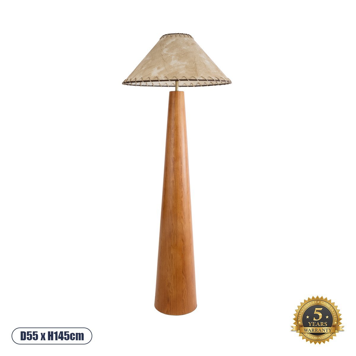 02292_0 GLOBOSTAR® MASPALOMAS 02292 Boho Επιδαπέδιο Φωτιστικό με Ντουί 1 x E27 AC 220-240V IP20 - Καφέ & Μπεζ - Μ55 x Π55 x Υ145cm - Image 1