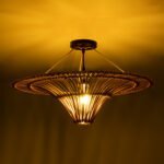 GLOBOSTAR® PALERMO 02308 Boho Φωτιστικό Οροφής με Ντουί 1 x E27 AC 220-240V IP20 - Καφέ - Μ60 x Π60 x Υ36cm - Image 3