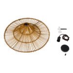 GLOBOSTAR® PALERMO 02310 Boho Κρεμαστό Φωτιστικό Οροφής με Ντουί 1 x E27 AC 220-240V IP20 - Καφέ - Μ60 x Π60 x Υ18cm - Image 10