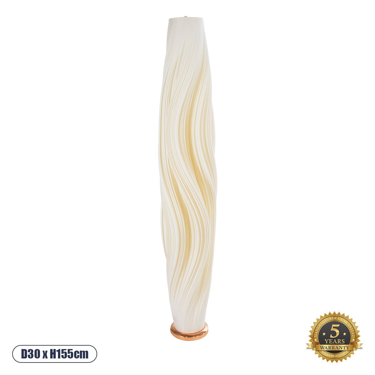 02312_0 GLOBOSTAR® CERULEAN 02312 Μοντέρνο Επιδαπέδιο Φωτιστικό με Ντουί 1 x E27 AC 220-240V IP20 - Μπεζ & Λευκό - Μ30 x Π30 x Υ155cm - Image 1