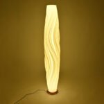 GLOBOSTAR® CERULEAN 02312 Μοντέρνο Επιδαπέδιο Φωτιστικό με Ντουί 1 x E27 AC 220-240V IP20 - Μπεζ & Λευκό - Μ30 x Π30 x Υ155cm - Image 3