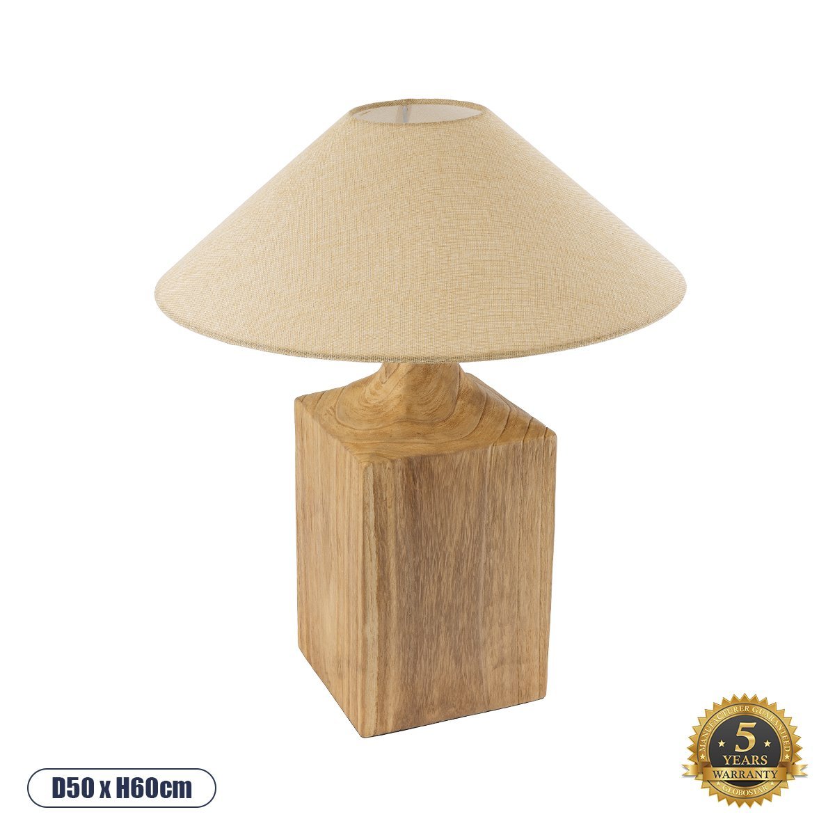 02313_0 GLOBOSTAR® LAFRONTERA 02313 Boho Επιτραπέζιο Φωτιστικό Πορτατίφ με Ντουί 1 x E27 AC 220-240V IP20 - Μπεζ - Μ50 x Μ50 x Υ60cm - Image 1