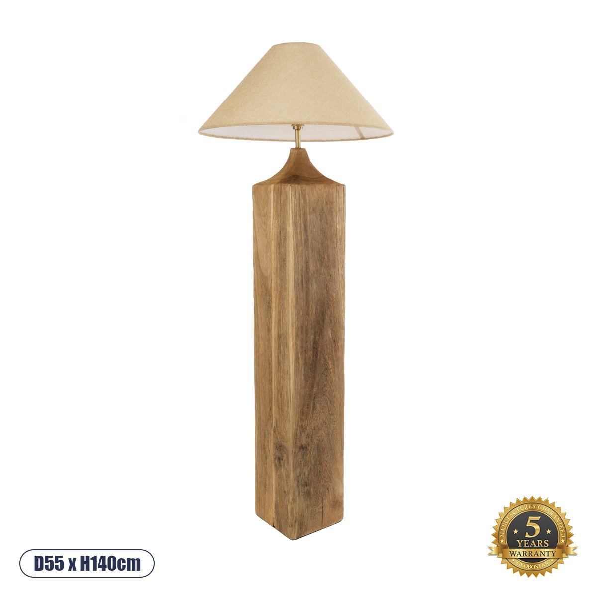 02314_0 GLOBOSTAR® LAFRONTERA 02314 Boho Επιδαπέδιο Φωτιστικό με Ντουί 1 x E27 AC 220-240V IP20 - Καφέ & Μπεζ - Μ55 x Π55 x Υ140cm - Image 1