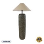 GLOBOSTAR® OLIANA 02315 Boho Επιδαπέδιο Φωτιστικό με Ντουί 1 x E27 AC 220-240V IP20 - Γκρι & Μπεζ - Μ55 x Π55 x Υ110cm