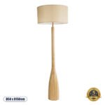 GLOBOSTAR® BERKBAY 02318 Boho Επιδαπέδιο Φωτιστικό με Ντουί 1 x E27 AC 220-240V IP20 - Μπεζ - Μ50 x Π50 x Υ150cm