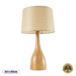 GLOBOSTAR® BERKBAY 02319 Boho Επιτραπέζιο Φωτιστικό Πορτατίφ με Ντουί 1 x E27 AC 220-240V IP20 - Μπεζ - Μ32 x Π32 x Υ55cm