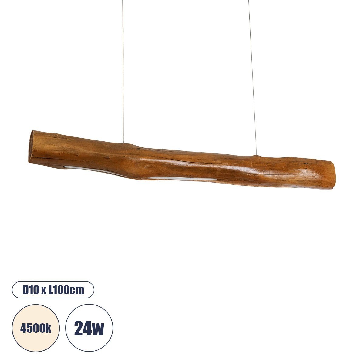 02320_0 GLOBOSTAR® KATRINA 02320 Μοντέρνο Κρεμαστό Φωτιστικό Οροφής LED 24W 1920lm 120° AC 220-240V IP20 Φυσικό Λευκό 4500K - Lumileds SMD Chip - Καφέ - Μ10 x Π10 x Υ100cm - 2 Χρόνια Εγγύηση - Image 1