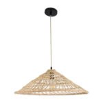 GLOBOSTAR® KAIA 02346 Boho Κρεμαστό Φωτιστικό Οροφής με Ντουί 1 x E27 AC 220-240V IP20 - Μπεζ - Μ60 x Π60 x Υ20cm - Image 4