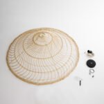 GLOBOSTAR® KAIA 02348 Boho Κρεμαστό Φωτιστικό Οροφής με Ντουί 1 x E27 AC 220-240V IP20 - Μπεζ - Μ100 x Π100 x Υ30cm - Image 11