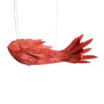 GLOBOSTAR® GOURAMI 02360 Μοντέρνο Κρεμαστό Φωτιστικό Οροφής με Ντουί 1 x E27 AC 220-240V IP20 - Κόκκινο - Μ70 x Π40 x Υ27cm - Image 5