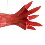 GLOBOSTAR® GOURAMI 02360 Μοντέρνο Κρεμαστό Φωτιστικό Οροφής με Ντουί 1 x E27 AC 220-240V IP20 - Κόκκινο - Μ70 x Π40 x Υ27cm - Image 9