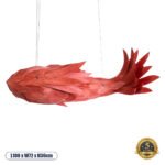 GLOBOSTAR® GOURAMI 02361 Μοντέρνο Κρεμαστό Φωτιστικό Οροφής με Ντουί 1 x E27 AC 220-240V IP20 - Κόκκινο - Μ100 x Π72 x Υ36cm