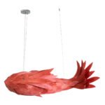 GLOBOSTAR® GOURAMI 02361 Μοντέρνο Κρεμαστό Φωτιστικό Οροφής με Ντουί 1 x E27 AC 220-240V IP20 - Κόκκινο - Μ100 x Π72 x Υ36cm - Image 4