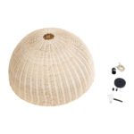 GLOBOSTAR® MONTANA 02379 Boho Κρεμαστό Φωτιστικό Οροφής με Ντουί 1 x E27 AC 220-240V IP20 - Μπεζ - Μ80 x Π80 x Υ40cm - Image 10