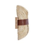 GLOBOSTAR® GUAVA 02385 Boho Φωτιστικό Τοίχου - Απλίκα με Ντουί 2 x G9 AC 220-240V IP20 - Μπεζ & Καφέ - Μ11 x Π13 x Υ30cm - Image 5