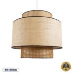 GLOBOSTAR® BRAVADO 02387 Boho Κρεμαστό Φωτιστικό Οροφής με Ντουί 1 x E27 AC 220-240V IP20 - Μπεζ - Μ70 x Π70 x Υ58cm