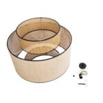 GLOBOSTAR® BRAVADO 02387 Boho Κρεμαστό Φωτιστικό Οροφής με Ντουί 1 x E27 AC 220-240V IP20 - Μπεζ - Μ70 x Π70 x Υ58cm - Image 11