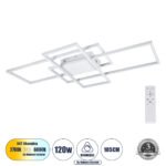 GLOBOSTAR® QUADRA 61389 Μοντέρνο Φωτιστικό Οροφής LED 120W 14400lm 120° AC 220-240V IP20 Ρυθμιζόμενο Λευκό CCT με Χειριστήριο από 2700K έως 6000K Dimmable - Lumileds SMD Chip - Λευκό Ματ - Μ105 x Π60 x Υ9cm - 3 Χρόνια Εγγύηση - Image 2