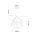 GLOBOSTAR® CUBE 00803 Μοντέρνο Κρεμαστό Φωτιστικό Οροφής με Ντουί 1 x E27 AC 220-240V IP20 - Χάλκινο Εφέ Σκουριάς - Μ25 x Π25 x Υ25cm - Image 9