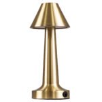 GloboStar® MOLLY 76518 Επαναφορτιζόμενο Επιτραπέζιο Φωτιστικό Πορτατίφ LED 1.5W 105lm 120° DC 5V IP44 Θερμό Λευκό 2700K Dimmable Χρυσό Αλουμίνιο - Μ10 x Π10 x Υ23cm - 2 Xρόνια Εγγύηση - Image 2