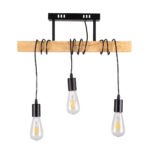 GLOBOSTAR® JOLLY 00605 Vintage Κρεμαστό Φωτιστικό Οροφής με Ντουί 3 x E27 AC 220-240V IP20 - Μαύρο & Μπεζ - Μ55 x Π6 x Υ115cm - Image 2