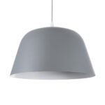 GLOBOSTAR® UPVALE 01282 Μοντέρνο Κρεμαστό Φωτιστικό Οροφής με Ντουί 1 x E27 AC 220-240V IP20 - Γκρι & Λευκό - Μ40 x Π40 x Υ24cm - Image 2