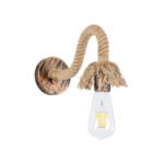 GLOBOSTAR® FLEDI 01134 Vintage Φωτιστικό Τοίχου - Απλίκα με Ντουί 1 x E27 AC 220-240V IP20 - Χάλκινο & Μπεζ - Μ10 x Π25 x Υ15cm - Image 2