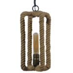 GLOBOSTAR® ELDORA 10001014 Vintage Κρεμαστό Φωτιστικό Οροφής με Ντουί 1 x E27 AC 220-240V IP20 - Μπεζ & Μπρούτζινο - Μ13 x Π13 x Υ30cm - Image 5