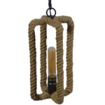 GLOBOSTAR® ELDORA 10001014 Vintage Κρεμαστό Φωτιστικό Οροφής με Ντουί 1 x E27 AC 220-240V IP20 - Μπεζ & Μπρούτζινο - Μ13 x Π13 x Υ30cm - Image 6