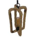 GLOBOSTAR® ELDORA 10001014 Vintage Κρεμαστό Φωτιστικό Οροφής με Ντουί 1 x E27 AC 220-240V IP20 - Μπεζ & Μπρούτζινο - Μ13 x Π13 x Υ30cm - Image 7