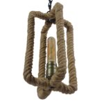 GLOBOSTAR® ELDORA 10001014 Vintage Κρεμαστό Φωτιστικό Οροφής με Ντουί 1 x E27 AC 220-240V IP20 - Μπεζ & Μπρούτζινο - Μ13 x Π13 x Υ30cm - Image 8