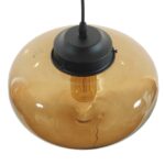 GLOBOSTAR® QUINN 01029 Vintage Κρεμαστό Φωτιστικό Οροφής με Ντουί 1 x E27 AC 220-240V IP20 - Μελί & Μαύρο - Μ26 x Π26 x Υ20cm - Image 7