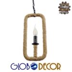 GLOBOSTAR® LINDELL 10001110 Vintage Κρεμαστό Φωτιστικό Οροφής με Ντουί 1 x E14 AC 220-240V IP20 - Μπεζ & Μαύρο - Μ18 x Π18 x Υ33cm - Image 3