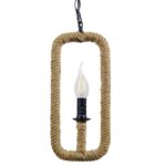 GLOBOSTAR® LINDELL 10001110 Vintage Κρεμαστό Φωτιστικό Οροφής με Ντουί 1 x E14 AC 220-240V IP20 - Μπεζ & Μαύρο - Μ18 x Π18 x Υ33cm - Image 5