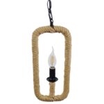 GLOBOSTAR® LINDELL 10001110 Vintage Κρεμαστό Φωτιστικό Οροφής με Ντουί 1 x E14 AC 220-240V IP20 - Μπεζ & Μαύρο - Μ18 x Π18 x Υ33cm - Image 6