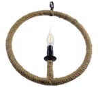 GLOBOSTAR® LINDELL 10001111 Vintage Κρεμαστό Φωτιστικό Οροφής με Ντουί 1 x E14 AC 220-240V IP20 - Μπεζ & Μαύρο - Μ37 x Π2.5 x Υ37cm - Image 7