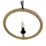 GLOBOSTAR® LINDELL 10001111 Vintage Κρεμαστό Φωτιστικό Οροφής με Ντουί 1 x E14 AC 220-240V IP20 - Μπεζ & Μαύρο - Μ37 x Π2.5 x Υ37cm - Image 9