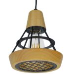 GLOBOSTAR® AKRON 10001133 Μοντέρνο Κρεμαστό Φωτιστικό Οροφής με Ντουί 1 x E27 AC 220-240V IP20 - Μπεζ & Μαύρο - Μ19 x Π19 x Υ22cm - Image 7