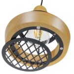 GLOBOSTAR® AKRON 10001133 Μοντέρνο Κρεμαστό Φωτιστικό Οροφής με Ντουί 1 x E27 AC 220-240V IP20 - Μπεζ & Μαύρο - Μ19 x Π19 x Υ22cm - Image 11