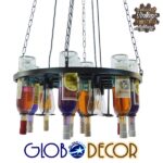 GLOBOSTAR® VINEYARD 10001139 Vintage Κρεμαστό Φωτιστικό Οροφής με Ντουί 4 x E27 AC 220-240V IP20 - Μαύρο & Διάφανο - Μ60 x Π60 x Υ20cm - Image 3