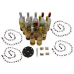 GLOBOSTAR® VINEYARD 10001139 Vintage Κρεμαστό Φωτιστικό Οροφής με Ντουί 4 x E27 AC 220-240V IP20 - Μαύρο & Διάφανο - Μ60 x Π60 x Υ20cm - Image 12