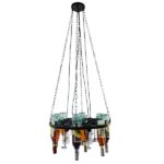 GLOBOSTAR® VINEYARD 10001139 Vintage Κρεμαστό Φωτιστικό Οροφής με Ντουί 4 x E27 AC 220-240V IP20 - Μαύρο & Διάφανο - Μ60 x Π60 x Υ20cm - Image 4