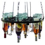 GLOBOSTAR® VINEYARD 10001139 Vintage Κρεμαστό Φωτιστικό Οροφής με Ντουί 4 x E27 AC 220-240V IP20 - Μαύρο & Διάφανο - Μ60 x Π60 x Υ20cm - Image 6