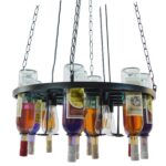 GLOBOSTAR® VINEYARD 10001139 Vintage Κρεμαστό Φωτιστικό Οροφής με Ντουί 4 x E27 AC 220-240V IP20 - Μαύρο & Διάφανο - Μ60 x Π60 x Υ20cm - Image 7