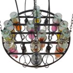 GLOBOSTAR® VINEYARD 10001139 Vintage Κρεμαστό Φωτιστικό Οροφής με Ντουί 4 x E27 AC 220-240V IP20 - Μαύρο & Διάφανο - Μ60 x Π60 x Υ20cm - Image 9