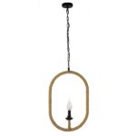 GLOBOSTAR® LINDELL 10001142 Vintage Κρεμαστό Φωτιστικό Οροφής με Ντουί 1 x E14 AC 220-240V IP20 - Μαύρο & Μπεζ - Μ35 x Π10 x Υ53cm - Image 4